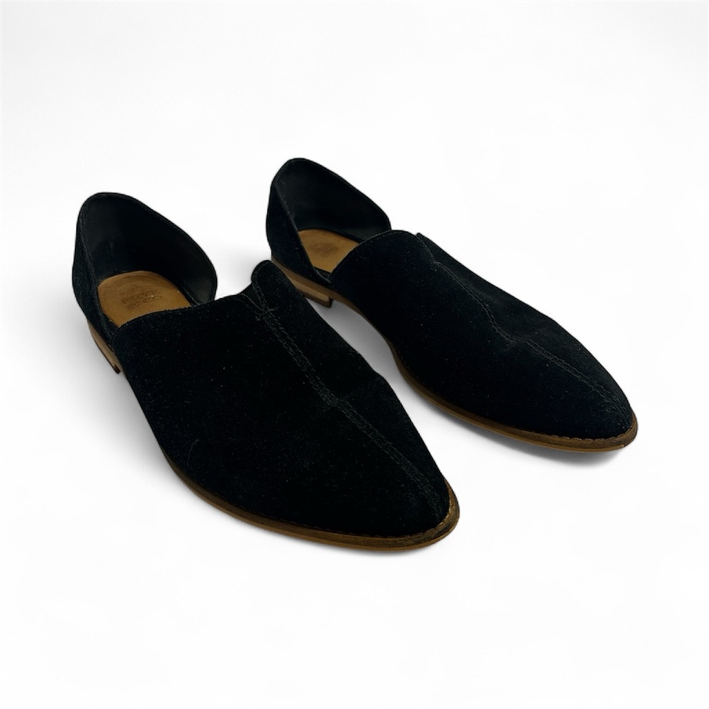 Frye And Co Fenn D'Orsay Black Suede Flats SZ 8